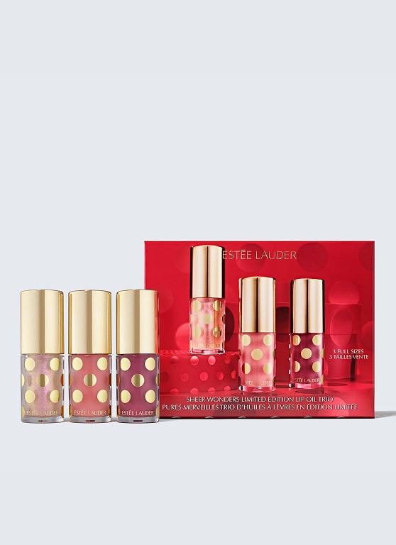 trío de aceites labiales para las fiestas sheer wonders